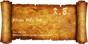 Khon Bánk névjegykártya